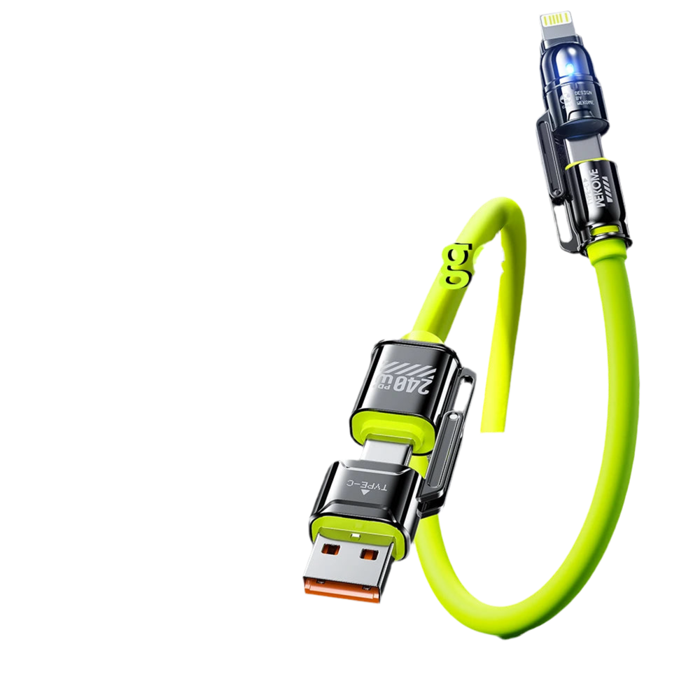 RDT 4-in-1 Cable 240W Super Fast Charging Multiple Functions for iPhone8-16 ProMax iPad Notebook