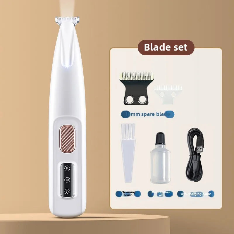 RDT Pet Grooming Clippers Dog Cat LED Light Waterproof Electric Trimmer for Paws Feet