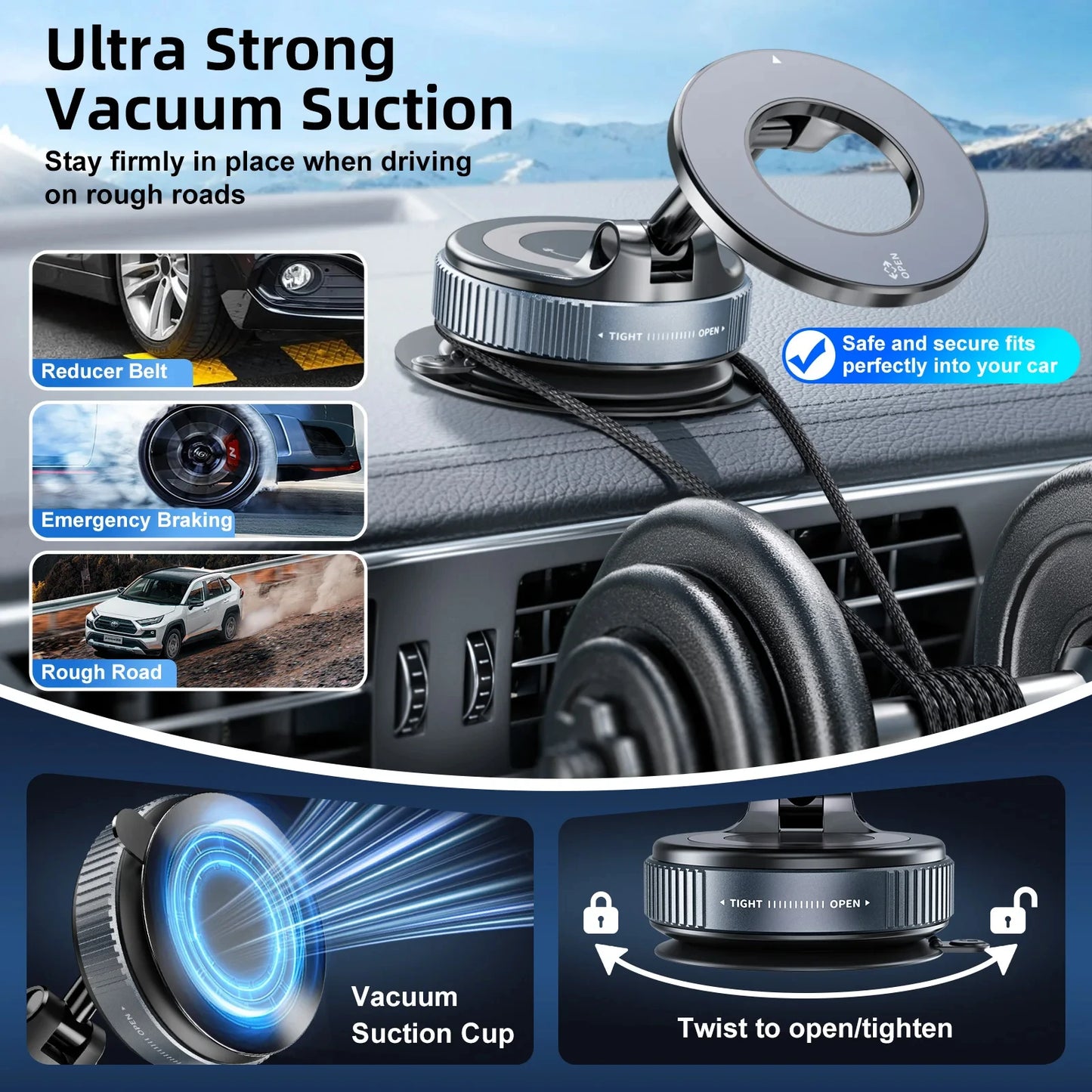RDT Car Phone Magnetic Stand Rotate 360°