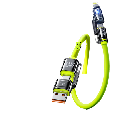 RDT 4-in-1 Cable 240W Super Fast Charging Multiple Functions for iPhone8-16 ProMax iPad Notebook