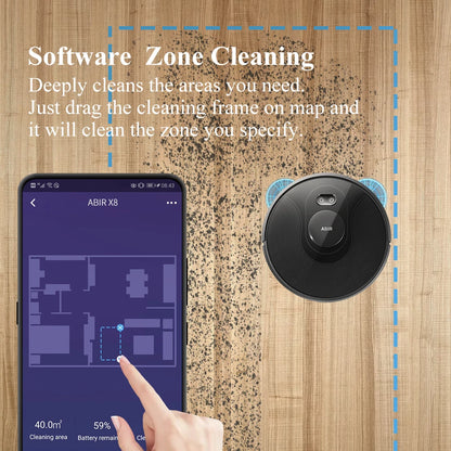 RDT X8 Robot Vacuum Cleaner ,Laser System, Multiple Floors Maps, Zone Cleaning