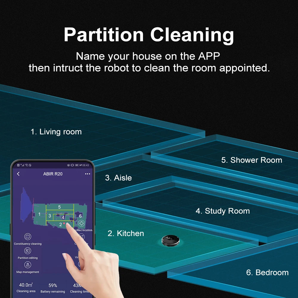 RDT X8 Robot Vacuum Cleaner ,Laser System, Multiple Floors Maps, Zone Cleaning