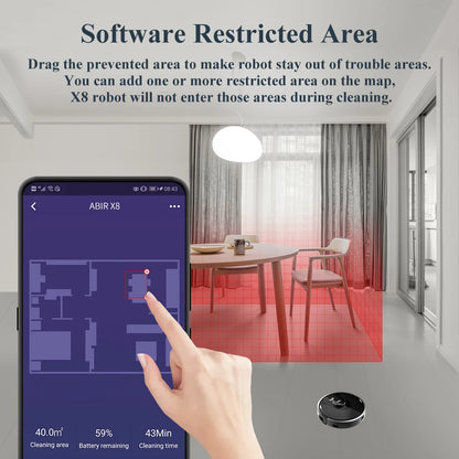 RDT X8 Robot Vacuum Cleaner ,Laser System, Multiple Floors Maps, Zone Cleaning