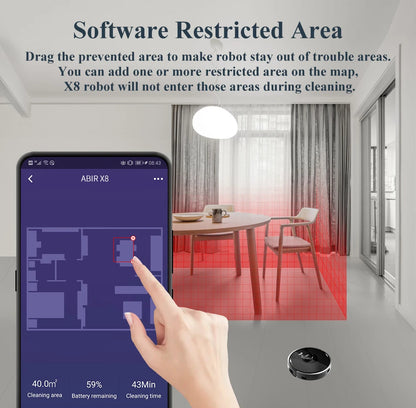 RDT X8 Robot Vacuum Cleaner ,Laser System, Multiple Floors Maps, Zone Cleaning