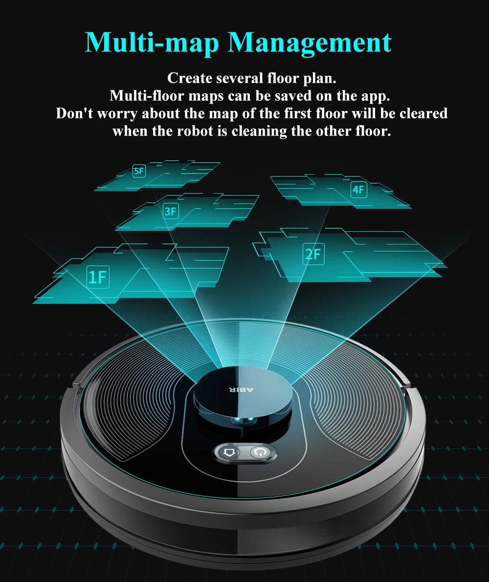 RDT X8 Robot Vacuum Cleaner ,Laser System, Multiple Floors Maps, Zone Cleaning