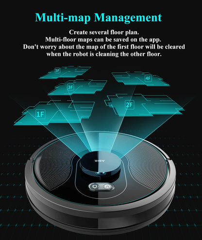 RDT X8 Robot Vacuum Cleaner ,Laser System, Multiple Floors Maps, Zone Cleaning