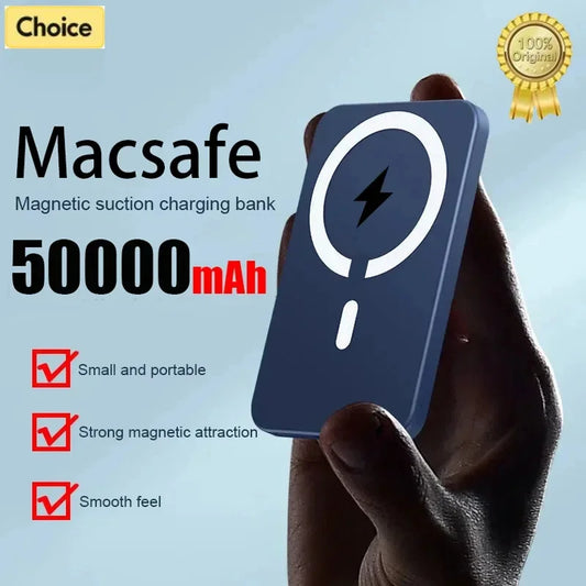 RDT New 50000mAh Magnetic Wireless Power Bank External Portable Battery Pack for iPhone 12 13 14 15 Series Original 1:1