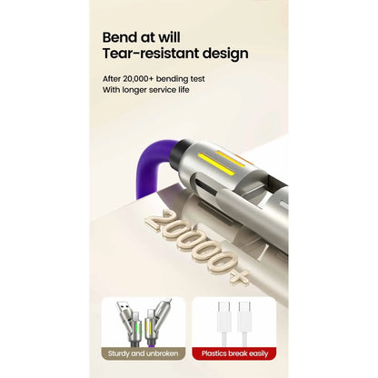 RDT 4 in 1 240W USB Type C Silicone Fast Charging Cable 5A USB Type C To Lightning Super Fast Charge Data Cable For iPhone 15 Xiaomi