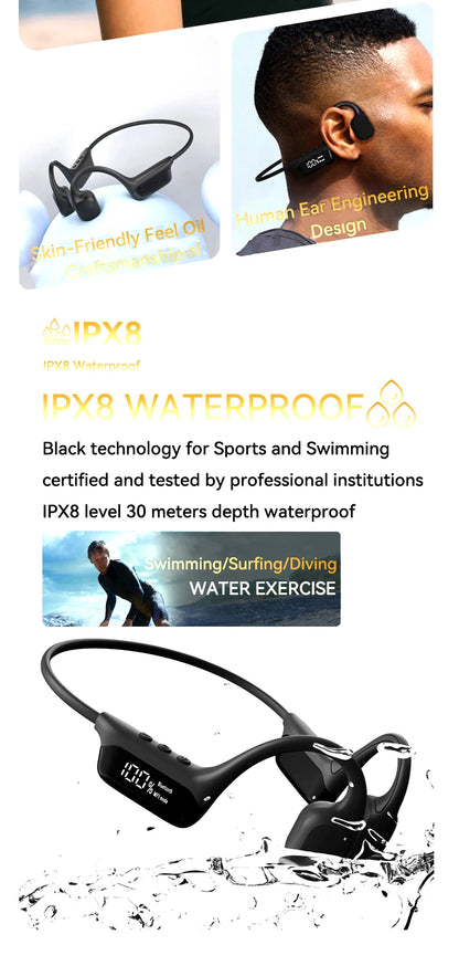 RDT Waterproof Headset for Swimming/sport Bluetooth 5.4 Wireless