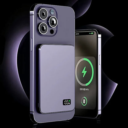 RDT Ultra Thin Power Bank for MagSafe, Fast Charging LED Display Portable Battery For iPhone Samsung Phone Airpods
