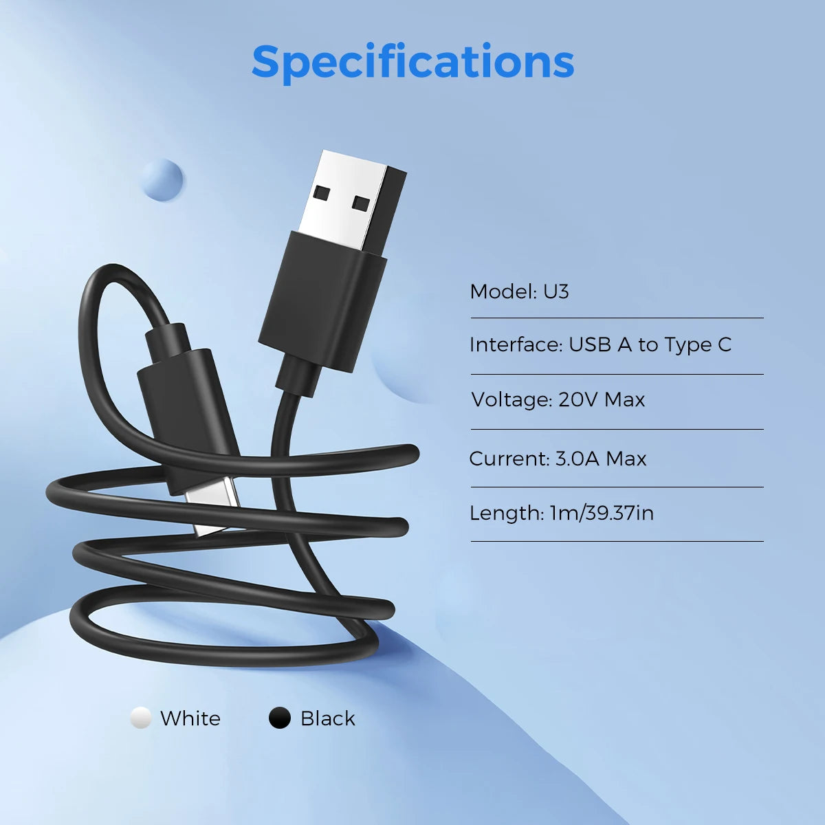 RDT U1-U4 Data Cables Fast Charging USB C to Lightning Type-C to C Cable for All Devices Smart Chip Protection