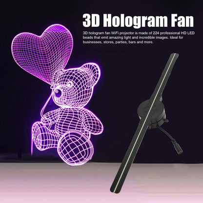 RDT 3D Hologram Fan 16.5in 2000x224 WiFi 3D Projector with LED Light