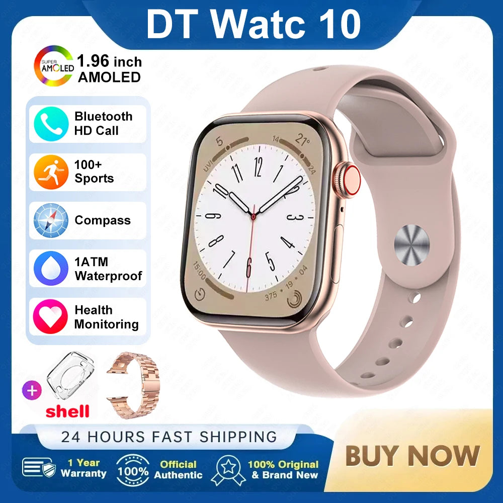 RDT 2025 DT Watch 10 Smart Watch Men 2.01inch AMOLED 16GB Memory Music 3D Surround BT Call Waterproof