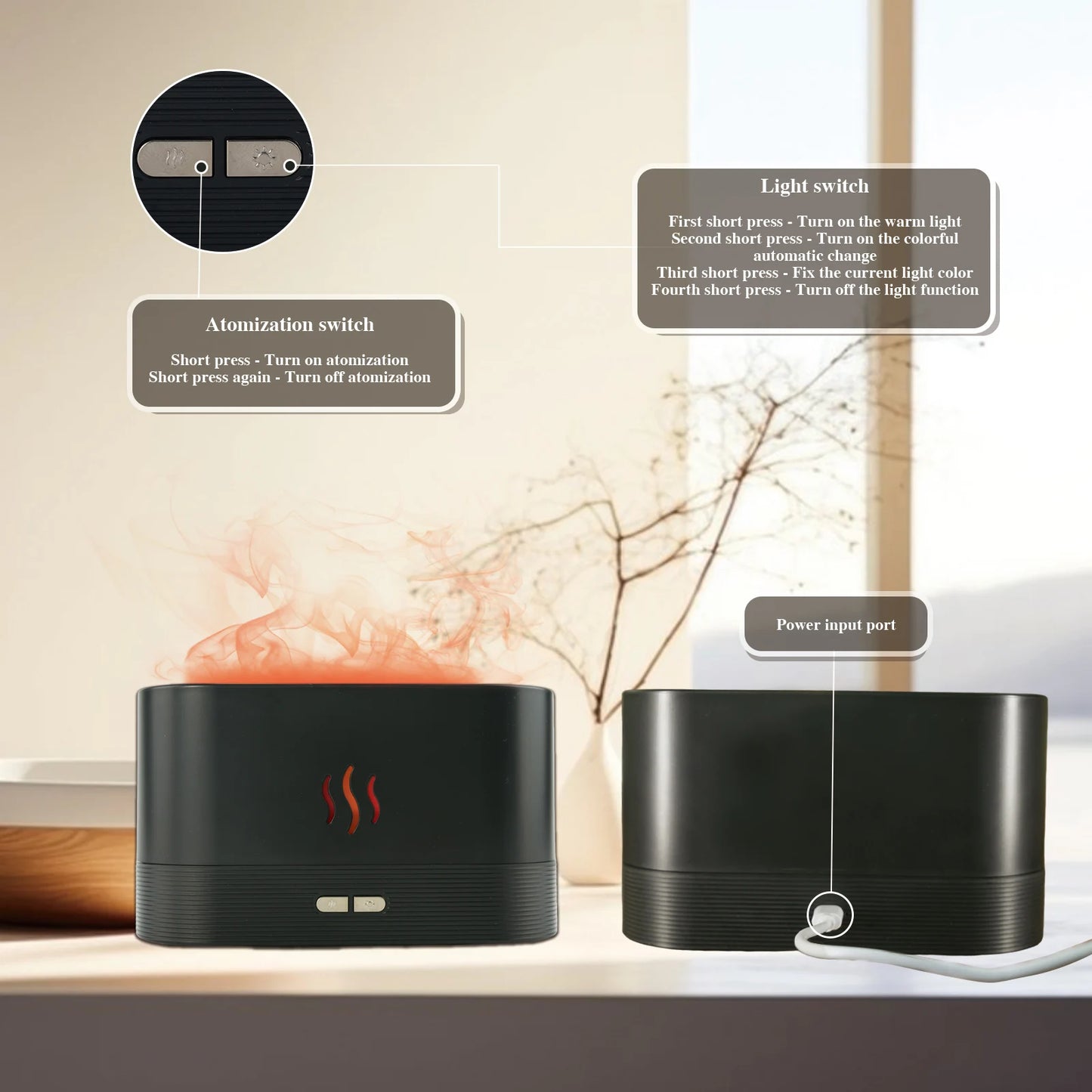 20 Bottles Essential Oils & Aroma Humidifier Set Lavender Jasmine Eucalyptus