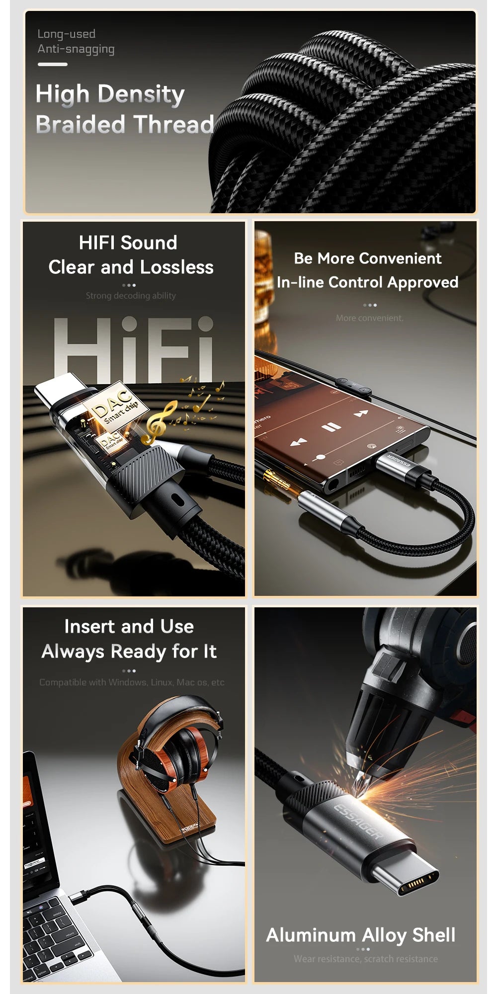 RDT Lightning Charger to 3.5mm jack Audio Adapter Headphone