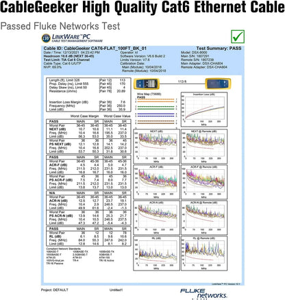 RDT long CAT 8 Flat Network Internet Cable 40Gbps LAN Cable Patch Cord for Modem Router Gaming PC PS4/5/6 Xbox