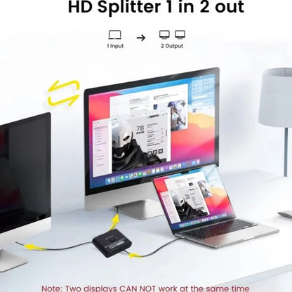 RDT 4K 60Hz HDMI Bi-Directional Switch 2x1 Splitter 2 Ports Input 1 Output For PC Laptop Monitor TV Projector Audio Video Converter