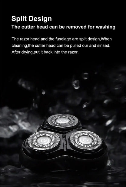 RDT Blackstone Electrical Rotary Shaver for Men 3D Floating Blade Washable Type-C USB Rechargeable