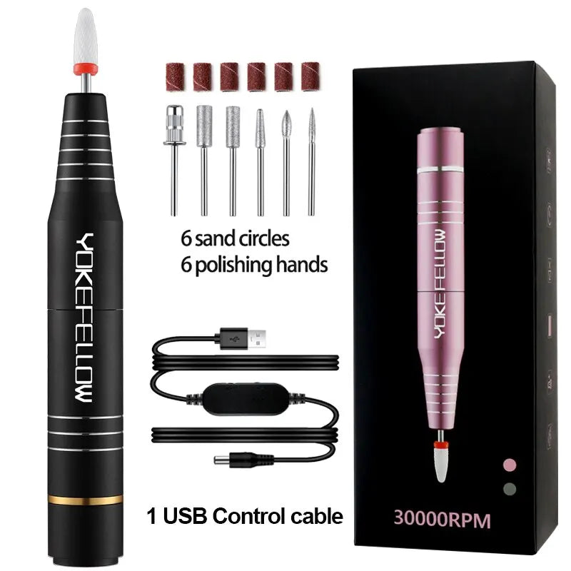 RDT Electric Nail Drill 30000RPM Kit for Acrylic Gel Nails Manicure Pedicure