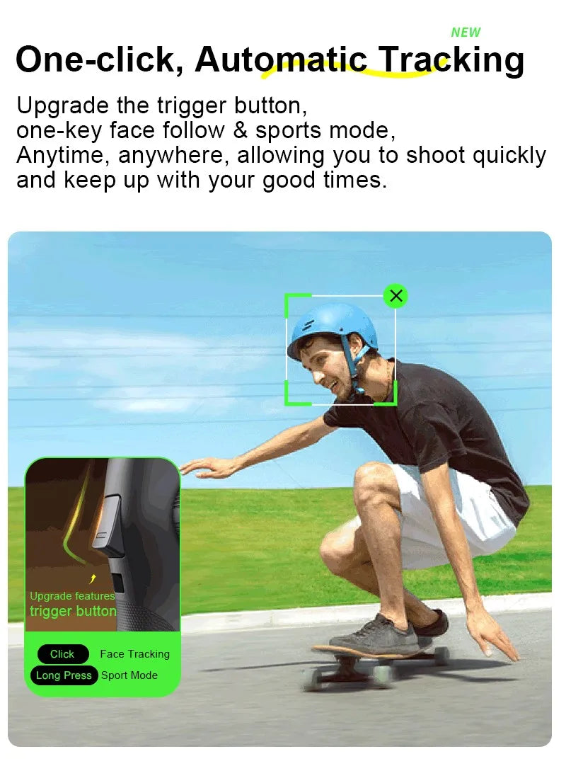RDT 3-Axis Handheld Gimbal Phone Stabilizer with Extension Rod  8.0 Anti Shake Face Tracking for Phone Outdoor Shooting Vlog