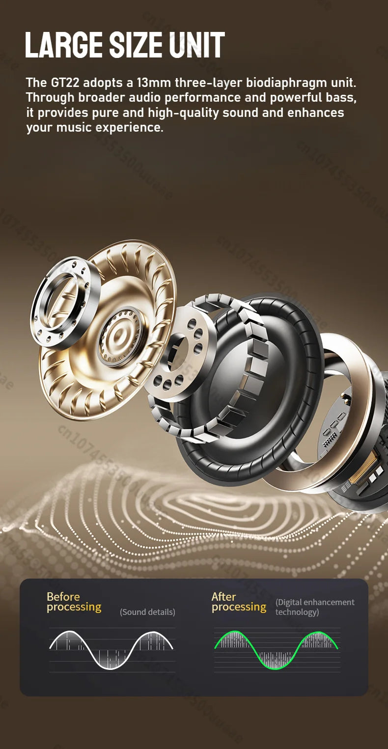 RDT Monster AuraFit Earbuds 360° Stereo Wireless Bluetooth Headphone ANC 5.3 Earphone