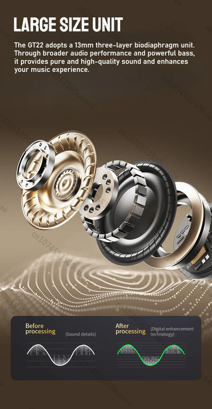 RDT Monster AuraFit Earbuds 360° Stereo Wireless Bluetooth Headphone ANC 5.3 Earphone