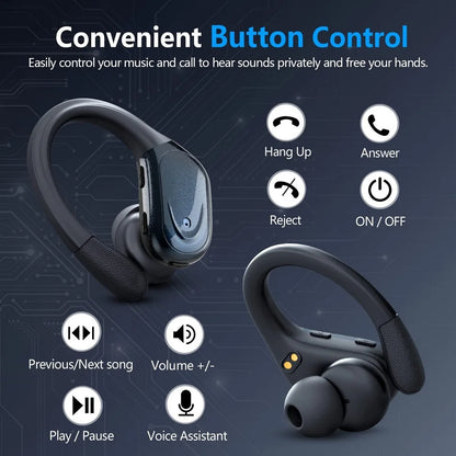 RDT Bluetooth 5.3 Earphones True Wireless Headphones with Mic Button , Noise Cancelation