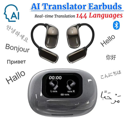 RDT 144 Languages Translator Bluetooth Earphones AI Real-time