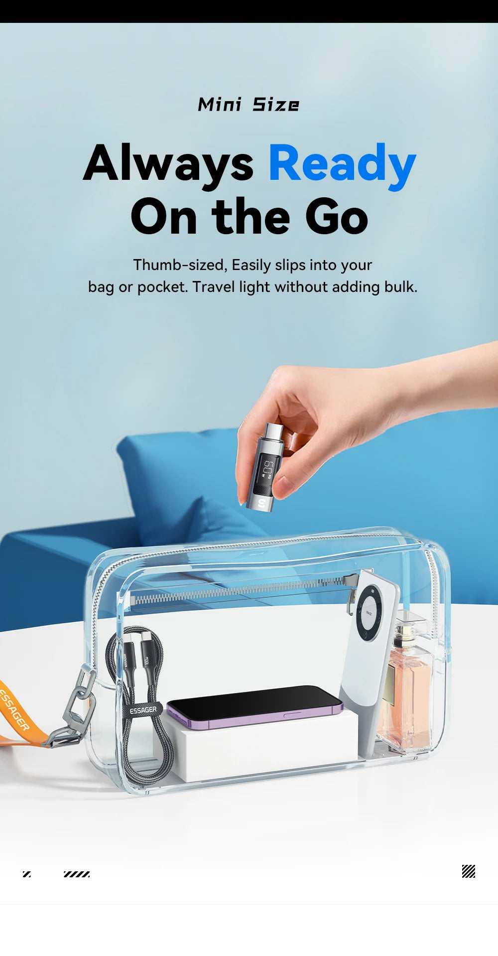 RDT Type C Adapter Digital Display PD 60W Fast Charging Lightning iPhone 16 15 14 13