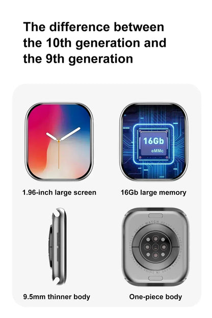 RDT 2025 DT Watch 10 Smart Watch Men 2.01inch AMOLED 16GB Memory Music 3D Surround BT Call Waterproof