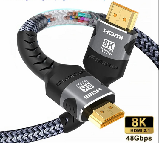 RDT 8K HDMI Cable 2.1 48Gbps  High Speed HDMI Braided Cord HDR 10 for Compatible Laptop/PS5