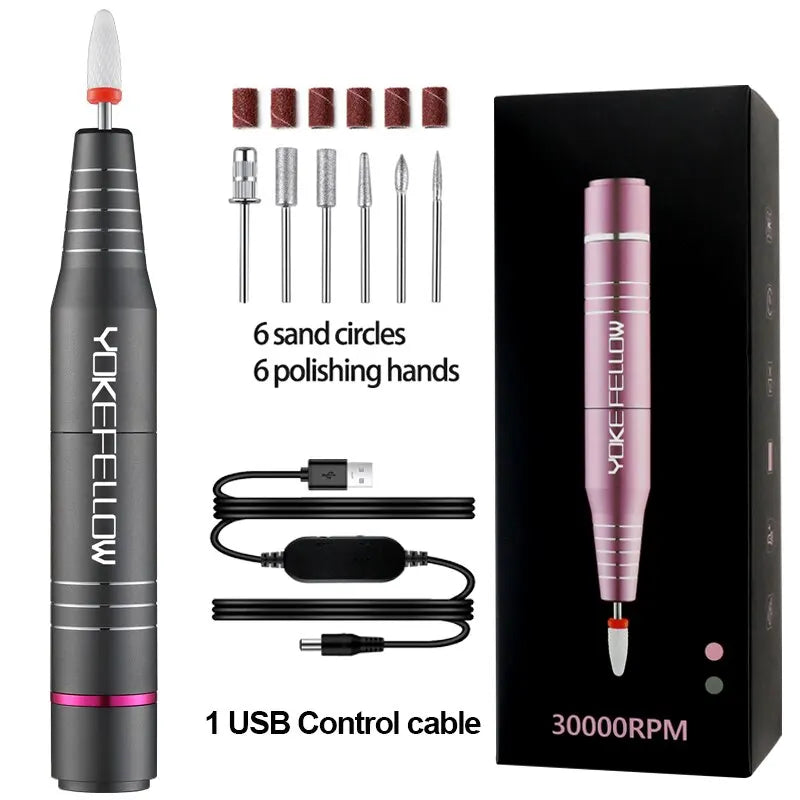 RDT Electric Nail Drill 30000RPM Kit for Acrylic Gel Nails Manicure Pedicure