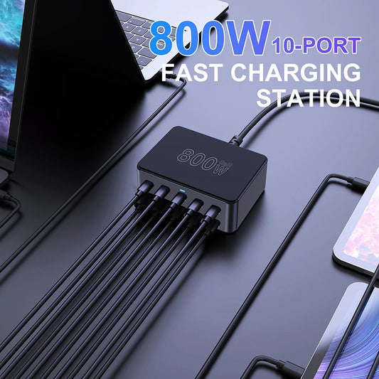 RDT 800W USB C Charger Multiport Fast Charging Station for iPhone 15 16