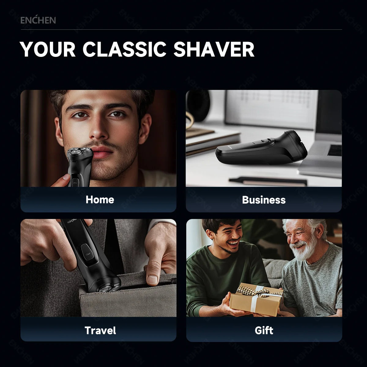RDT Blackstone Electrical Rotary Shaver for Men 3D Floating Blade Washable Type-C USB Rechargeable