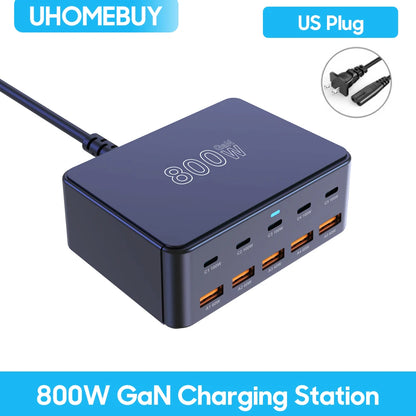 RDT 800W USB C Charger Multiport Fast Charging Station for iPhone 15 16