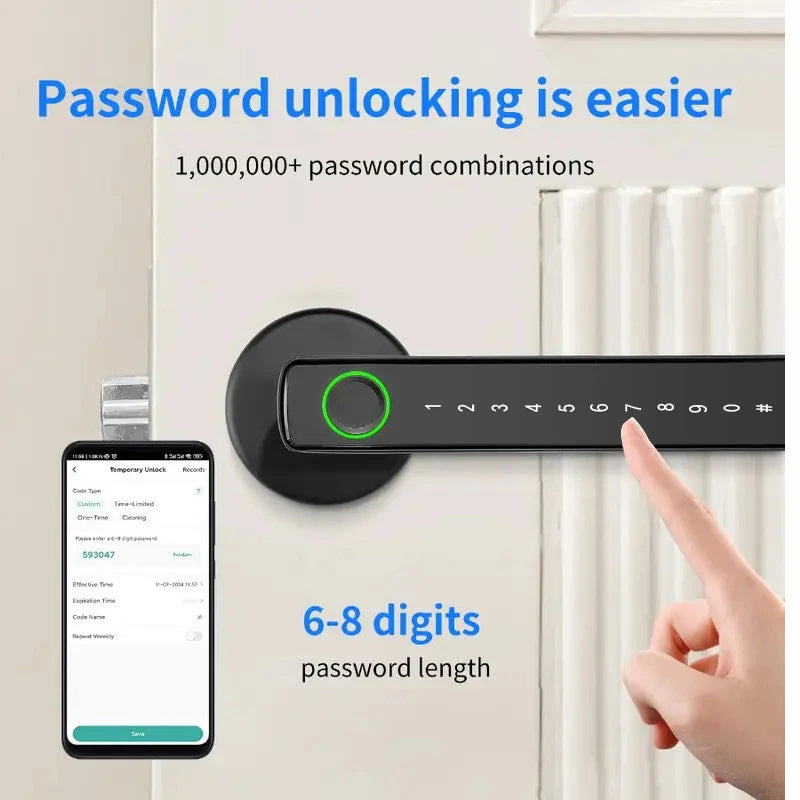 RDT Smart Fingerprint Indoor Lock Password/Key/Tuya APP/Bluetooth