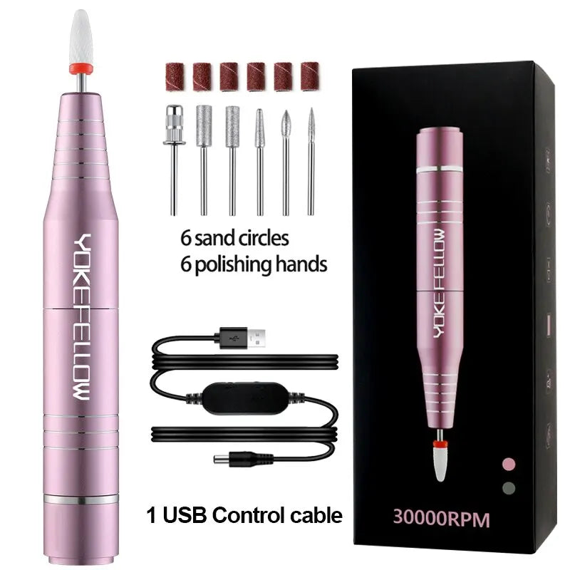 RDT Electric Nail Drill 30000RPM Kit for Acrylic Gel Nails Manicure Pedicure