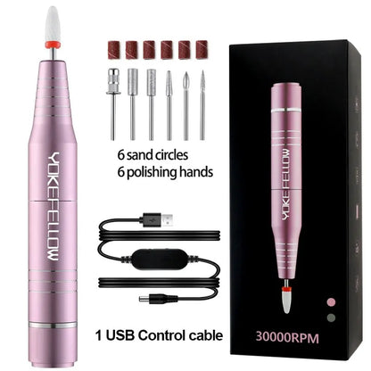RDT Electric Nail Drill 30000RPM Kit for Acrylic Gel Nails Manicure Pedicure