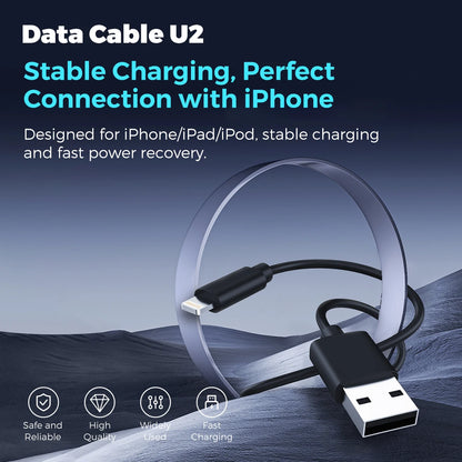 RDT U1-U4 Data Cables Fast Charging USB C to Lightning Type-C to C Cable for All Devices Smart Chip Protection