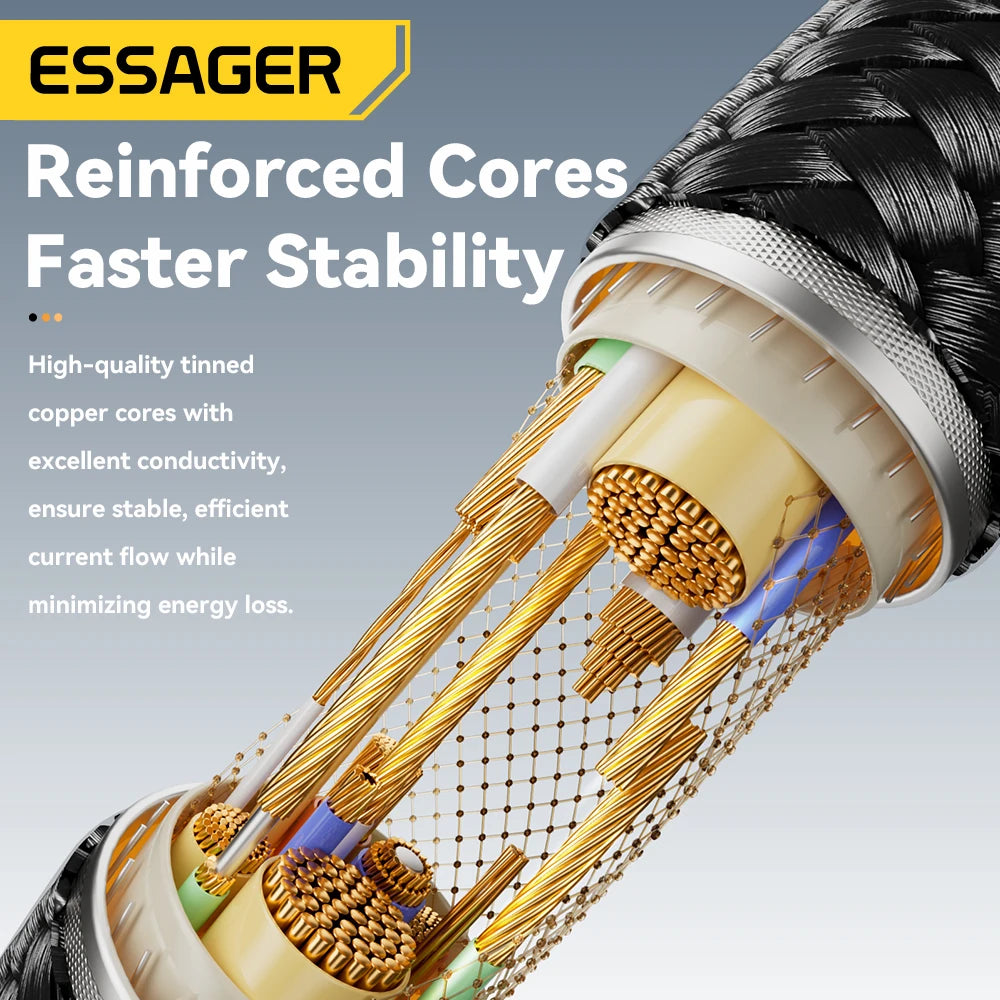 RDT 4 In 1 Digital Display USB Cable Type C 100W PD Fast Charging Wire For iPhone Macbook iPad Xiaomi Type C Lighting Cable