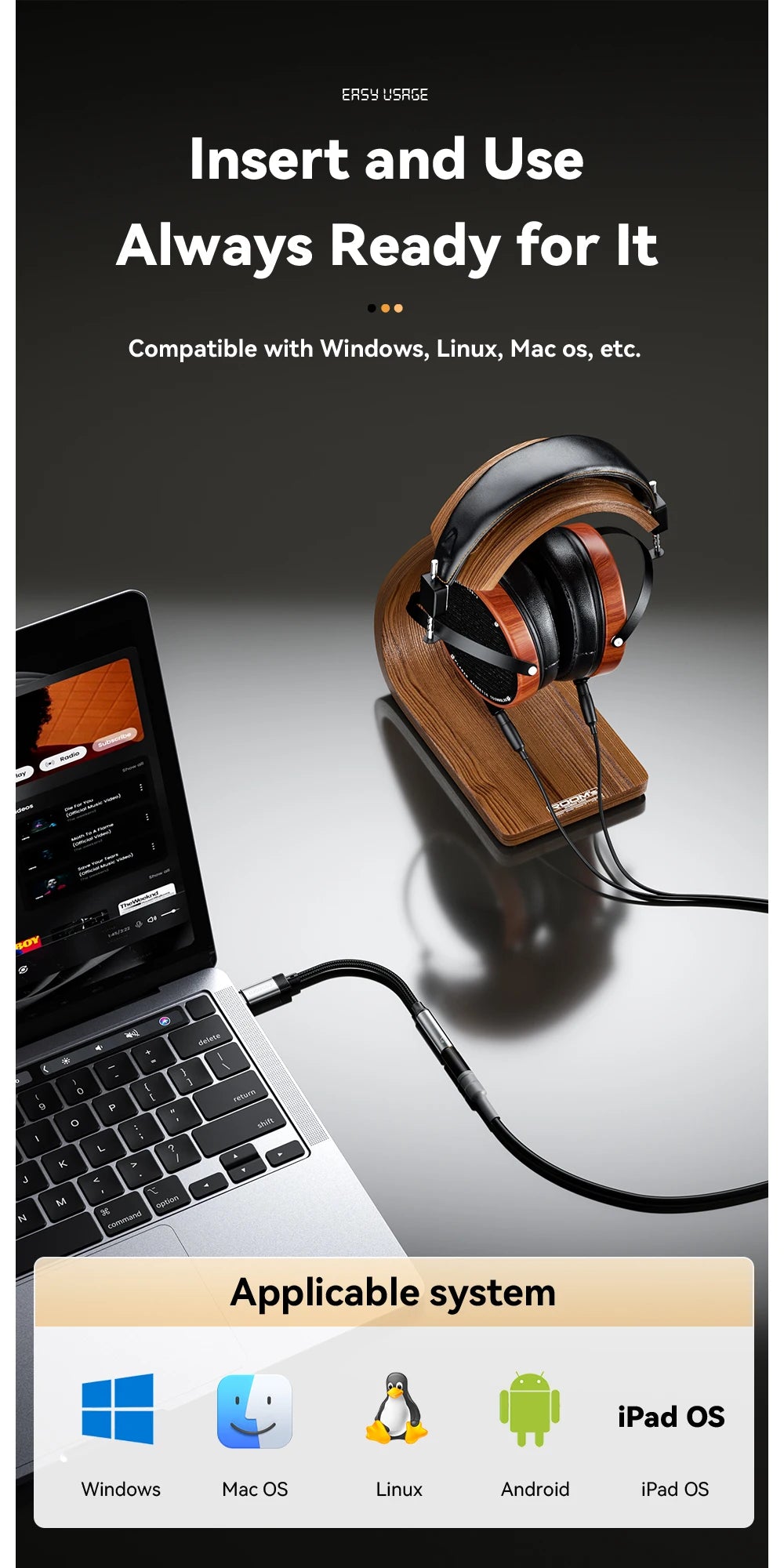 RDT Lightning Charger to 3.5mm jack Audio Adapter Headphone