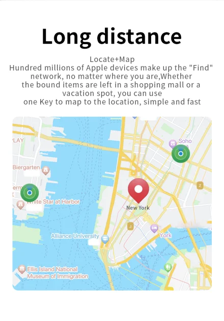 RDT Security Bluetooth GPS Tag Based on iphone Find My app Anti-lose Tracker Sound