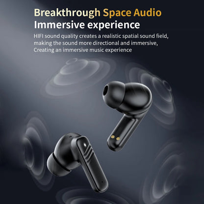 RDT New Full Touch Screen Headphones ANC Bluetooth 5.4 Noise Cancelling Earphones HiFi Stereo Wireless In-Ear ENC Earbuds With Mic