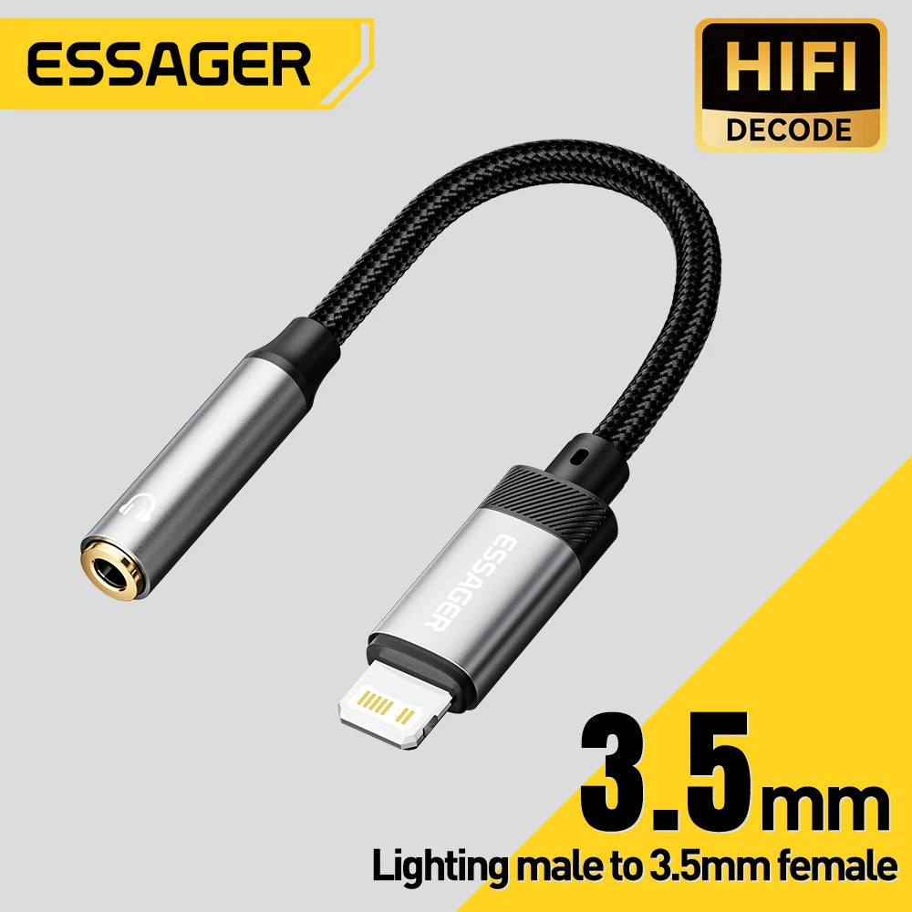 RDT Lightning Charger to 3.5mm jack Audio Adapter Headphone