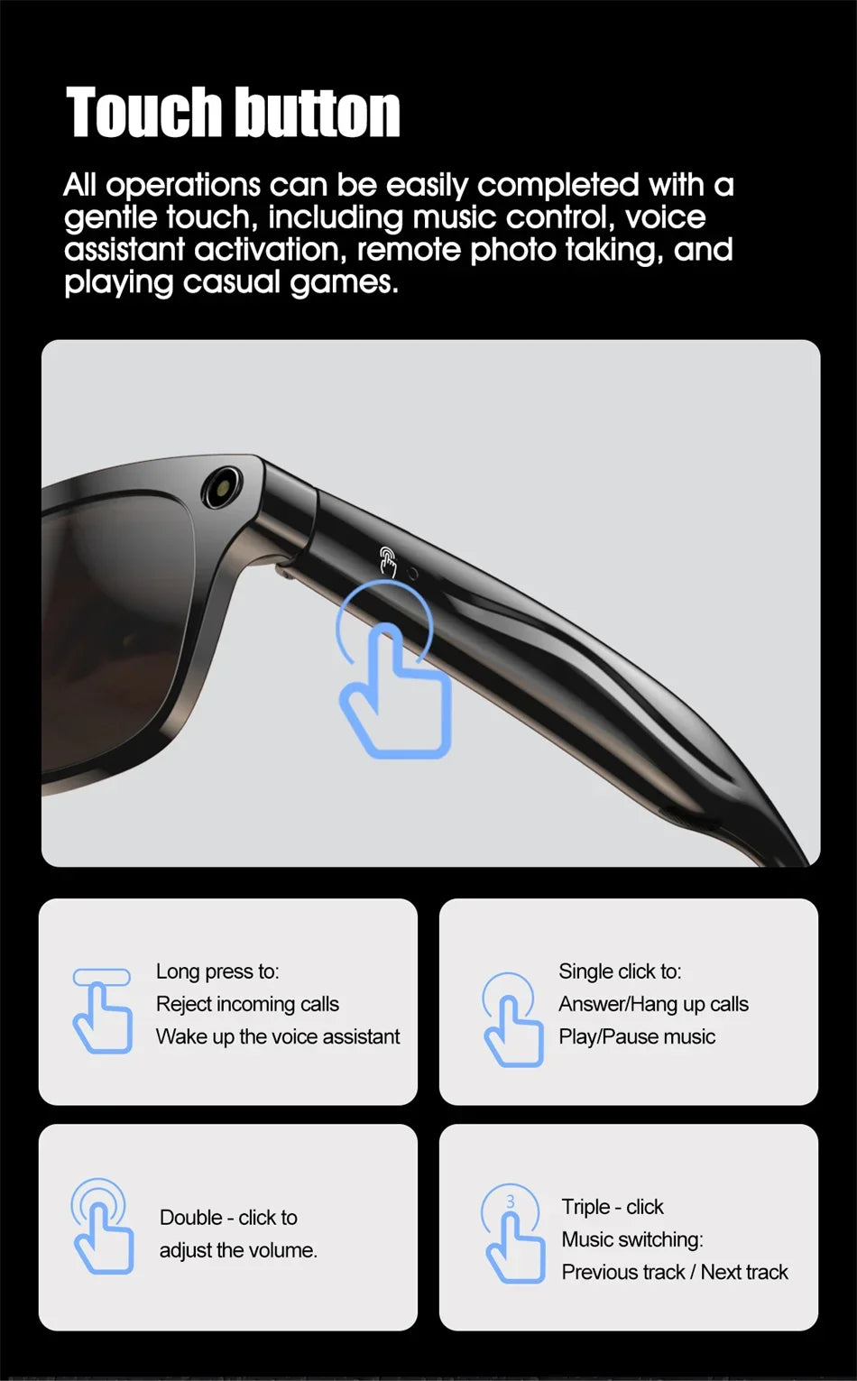 RDT 4K HD AI Control Smart Glasses 2025