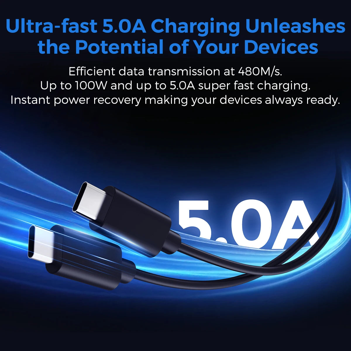 RDT U1-U4 Data Cables Fast Charging USB C to Lightning Type-C to C Cable for All Devices Smart Chip Protection