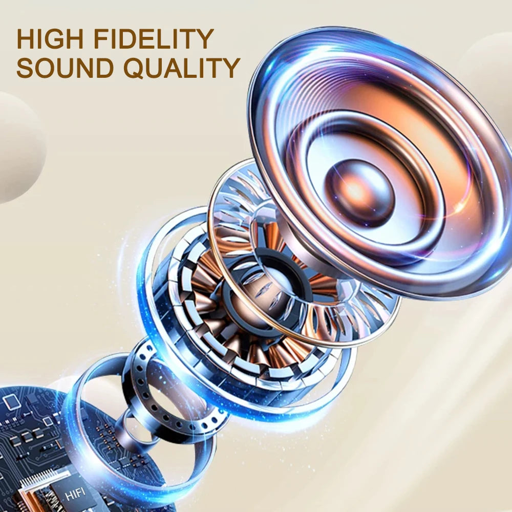 RDT New Full Touch Screen Headphones ANC Bluetooth 5.4 Noise Cancelling Earphones HiFi Stereo Wireless In-Ear ENC Earbuds With Mic