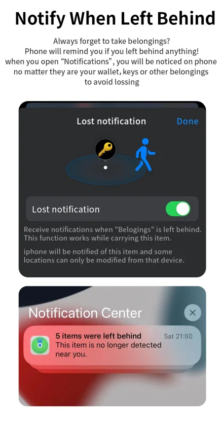 RDT Security Bluetooth GPS Tag Based on iphone Find My app Anti-lose Tracker Sound