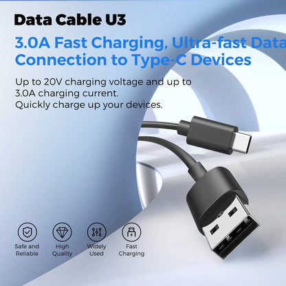RDT U1-U4 Data Cables Fast Charging USB C to Lightning Type-C to C Cable for All Devices Smart Chip Protection