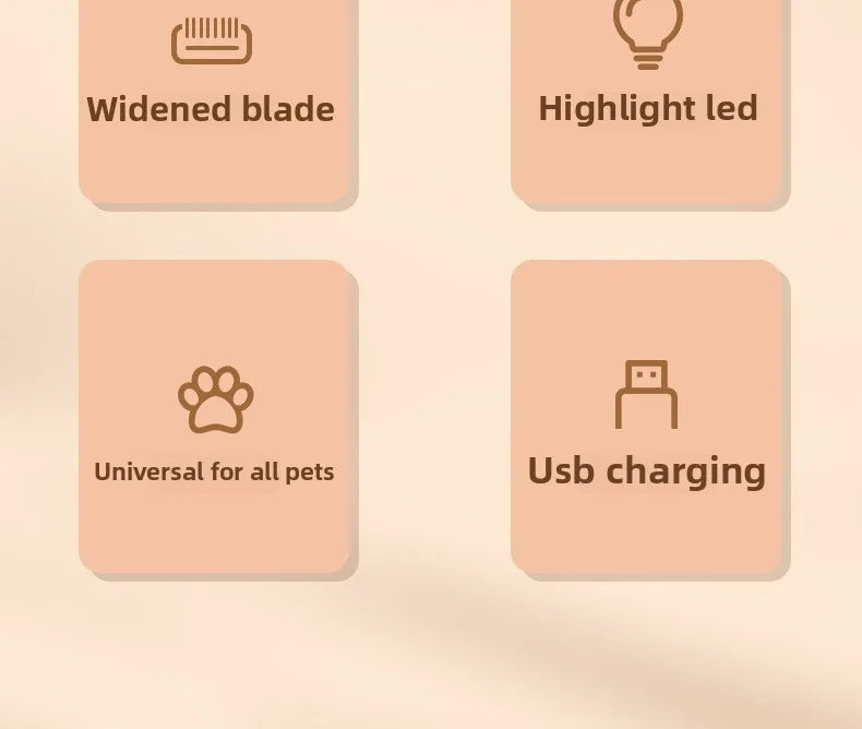 RDT Pet Grooming Clippers Dog Cat LED Light Waterproof Electric Trimmer for Paws Feet